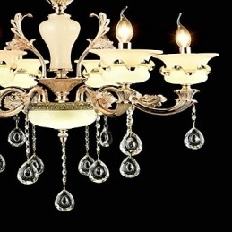Lampadario classico in lega di zinco con 6 luci mini cristallo