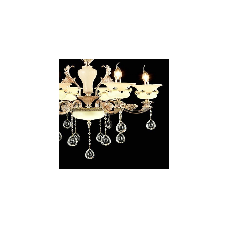 Lampadario classico in lega di zinco con 6 luci mini cristallo