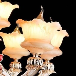 Lampadario classico tradizionale in lega di zinco con cristallo mini, 6 luci E12/E14
