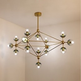 Lampadario moderno in metallo e vetro a 15 luci per foyer