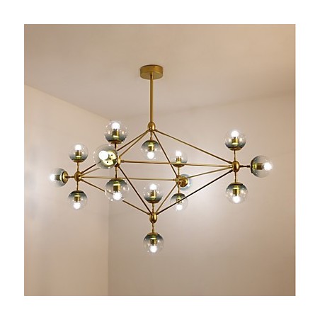 Lampadario moderno in metallo e vetro a 15 luci per foyer
