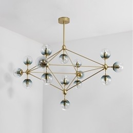 Lampadario moderno in metallo e vetro a 15 luci per foyer