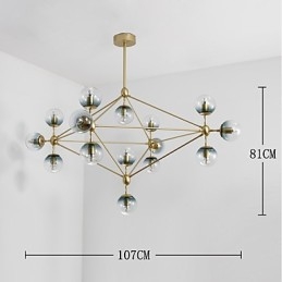 Lampadario moderno in metallo e vetro a 15 luci per foyer