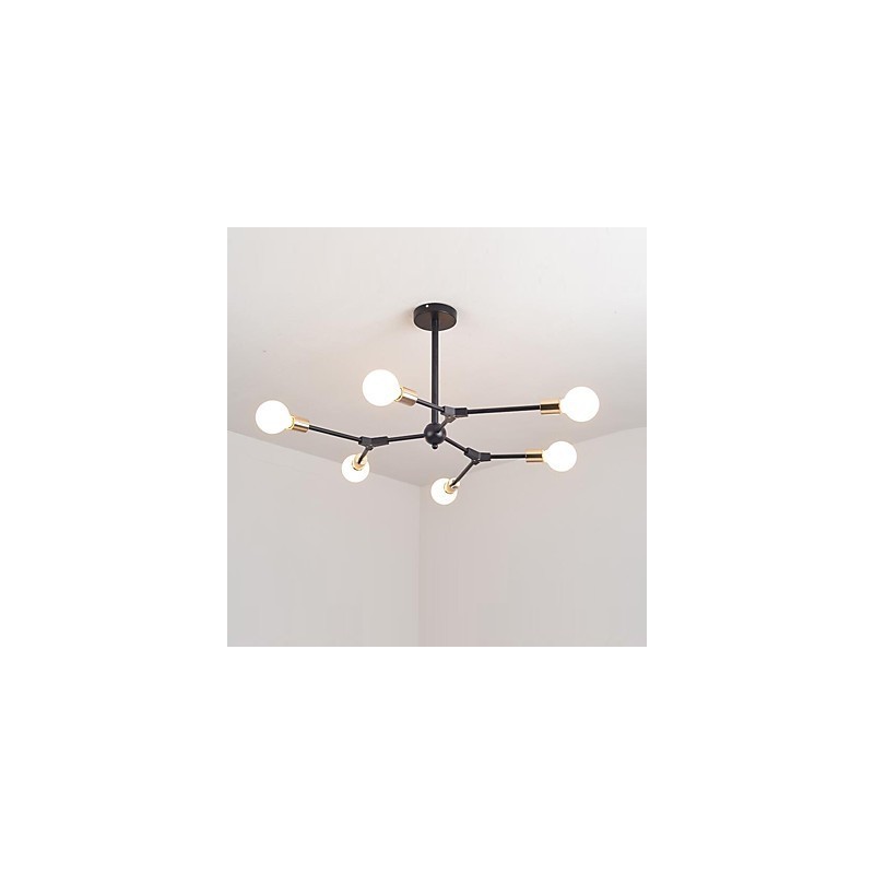 Lampadario tradizionale classico mini in legno di bambù, 3 luci E26/E27