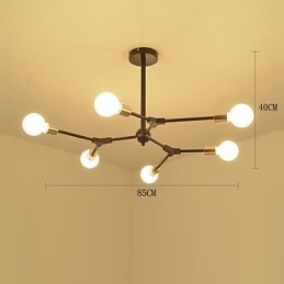 Lampadario tradizionale classico mini in legno di bambù, 3 luci E26/E27