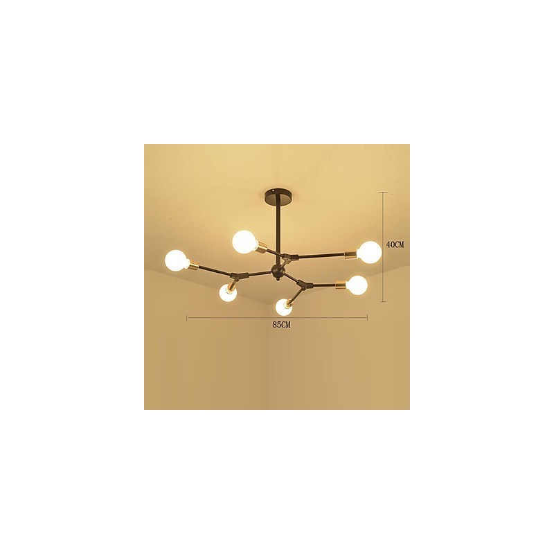 Lampadario tradizionale classico mini in legno di bambù, 3 luci E26/E27