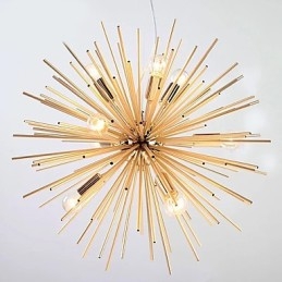 Lampadario retrò effetto rame 10 luci E12/E14