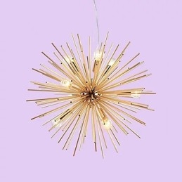 Lampadario retrò effetto rame 10 luci E12/E14