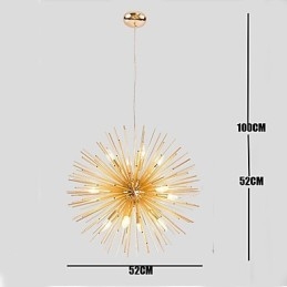Lampadario retrò effetto rame 10 luci E12/E14
