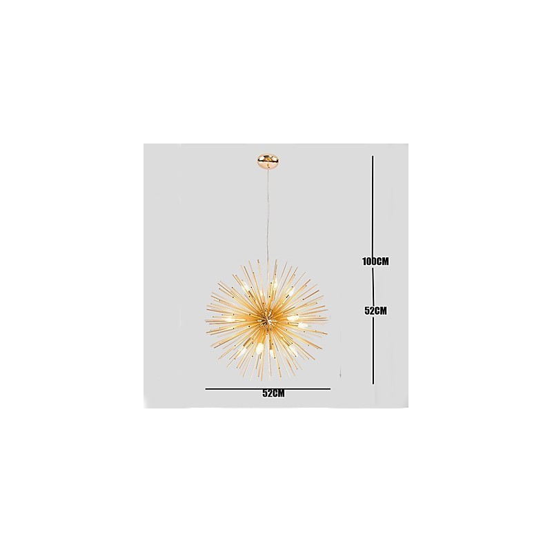 Lampadario retrò effetto rame 10 luci E12/E14