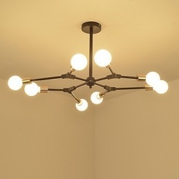 Lampadario sospeso classico in bambù effetto legno, finitura verniciata, mini stile