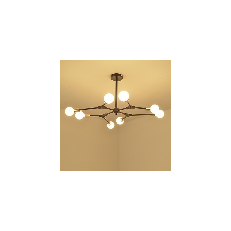 Lampadario sospeso classico in bambù effetto legno, finitura verniciata, mini stile