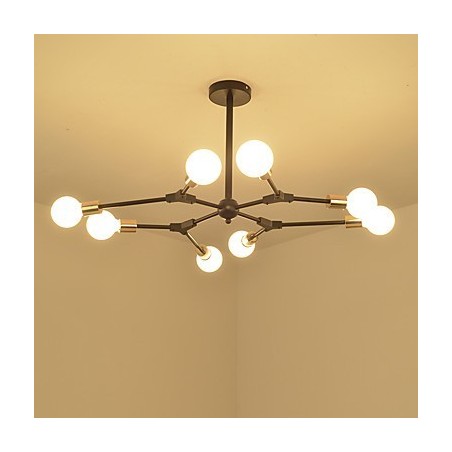 Lampadario sospeso classico in bambù effetto legno, finitura verniciata, mini stile