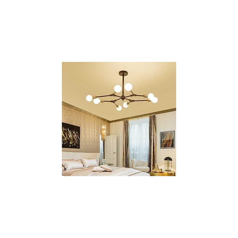 Lampadario sospeso classico in bambù effetto legno, finitura verniciata, mini stile