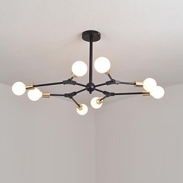 Lampadario sospeso classico in bambù effetto legno, finitura verniciata, mini stile
