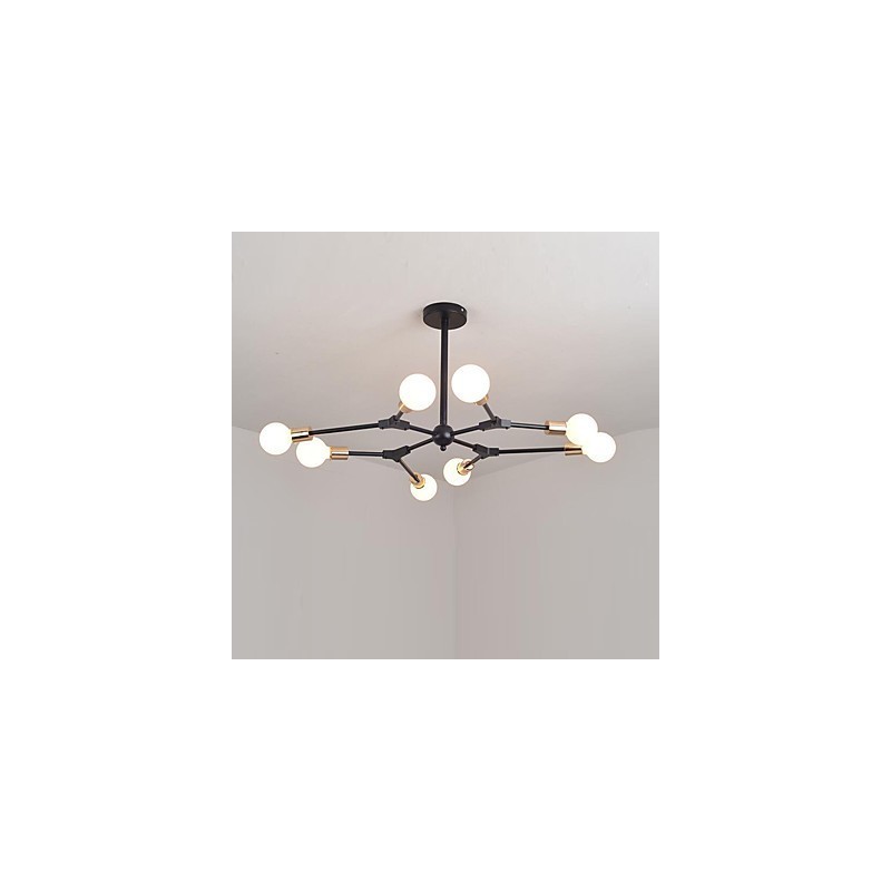 Lampadario sospeso classico in bambù effetto legno, finitura verniciata, mini stile