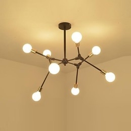 Lampadario sospeso classico in bambù effetto legno, finitura verniciata, mini stile