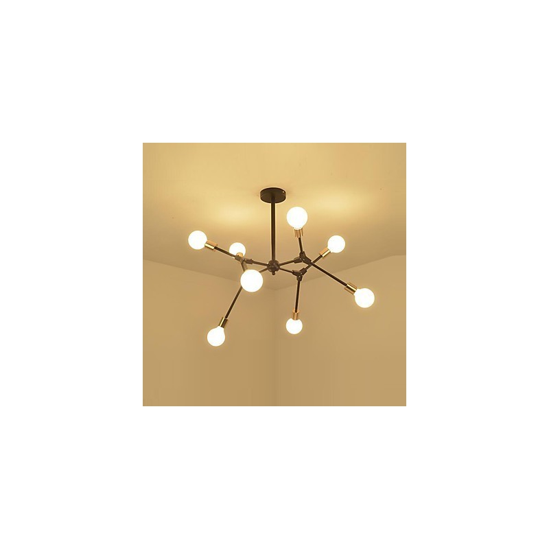 Lampadario sospeso classico in bambù effetto legno, finitura verniciata, mini stile
