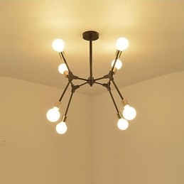 Lampadario sospeso classico in bambù effetto legno, finitura verniciata, mini stile