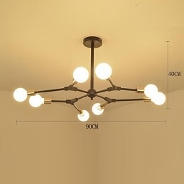 Lampadario sospeso classico in bambù effetto legno, finitura verniciata, mini stile
