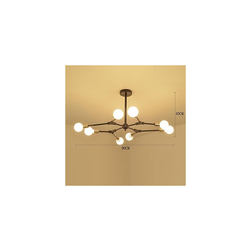 Lampadario sospeso classico in bambù effetto legno, finitura verniciata, mini stile