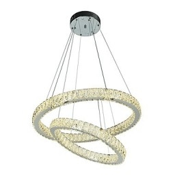 Lampadario a sospensione in cristallo moderno con telecomando dimmerabile, LED integrato, 60 x 60 cm