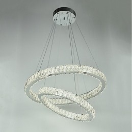 Lampadario a sospensione in cristallo moderno con telecomando dimmerabile, LED integrato, 60 x 60 cm