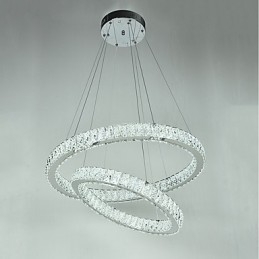 Lampadario a sospensione in cristallo moderno con telecomando dimmerabile, LED integrato, 60 x 60 cm