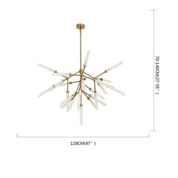 Lampadario moderno mini in metallo e vetro, catena regolabile, 120 cm