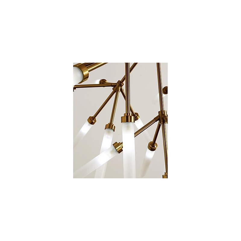 Lampadario moderno mini in metallo e vetro, catena regolabile, 120 cm