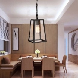 Lampada a sospensione vintage in metallo e vetro