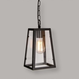 Lampada a sospensione vintage in metallo e vetro