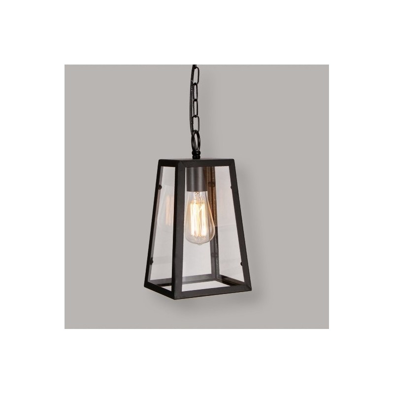 Lampada a sospensione vintage in metallo e vetro