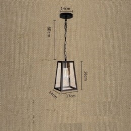 Lampada a sospensione vintage in metallo e vetro