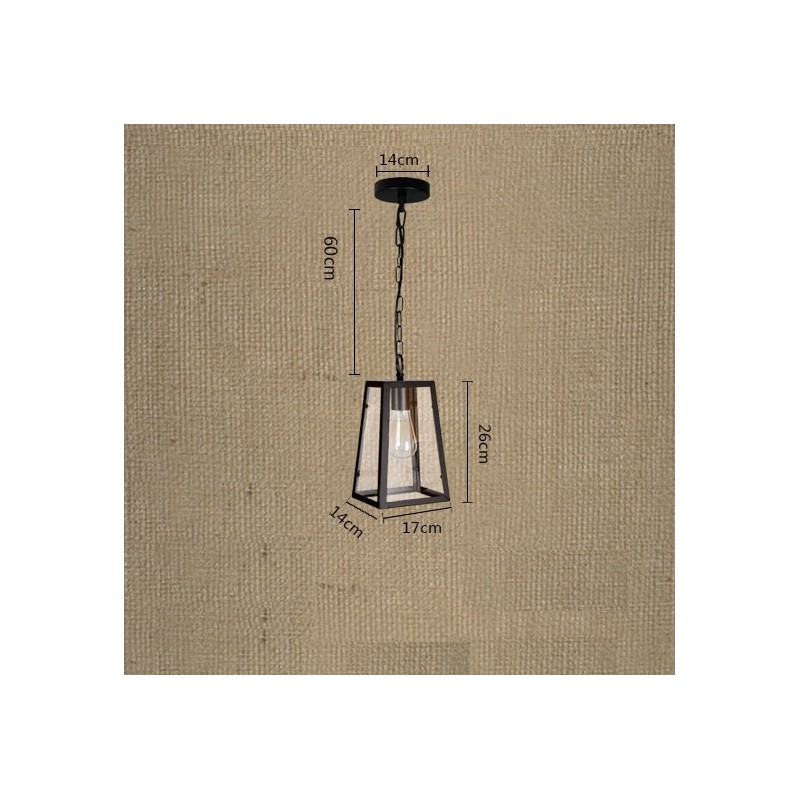 Lampada a sospensione vintage in metallo e vetro
