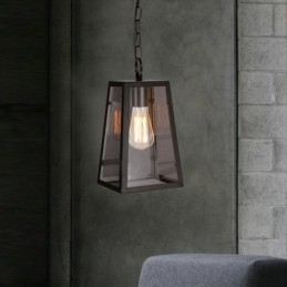 Lampada a sospensione vintage in metallo e vetro