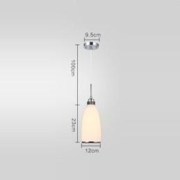 Lampada a sospensione LED integrato in metallo 1 luce 23 x 12 cm