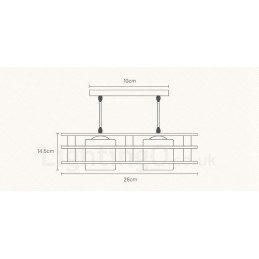 Lampada a sospensione nordica moderna in legno chiaro e vetro 50 x 14,5 cm