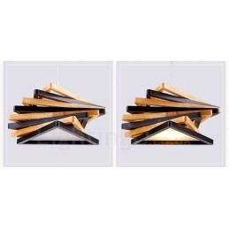 1 lampada a sospensione moderna in legno chiaro con paralume in legno 44 x 44 x 18 cm