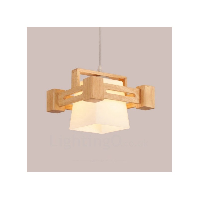 1 lampada a sospensione moderna nordica in legno chiaro con paralume in tessuto 22 x 16,5 cm
