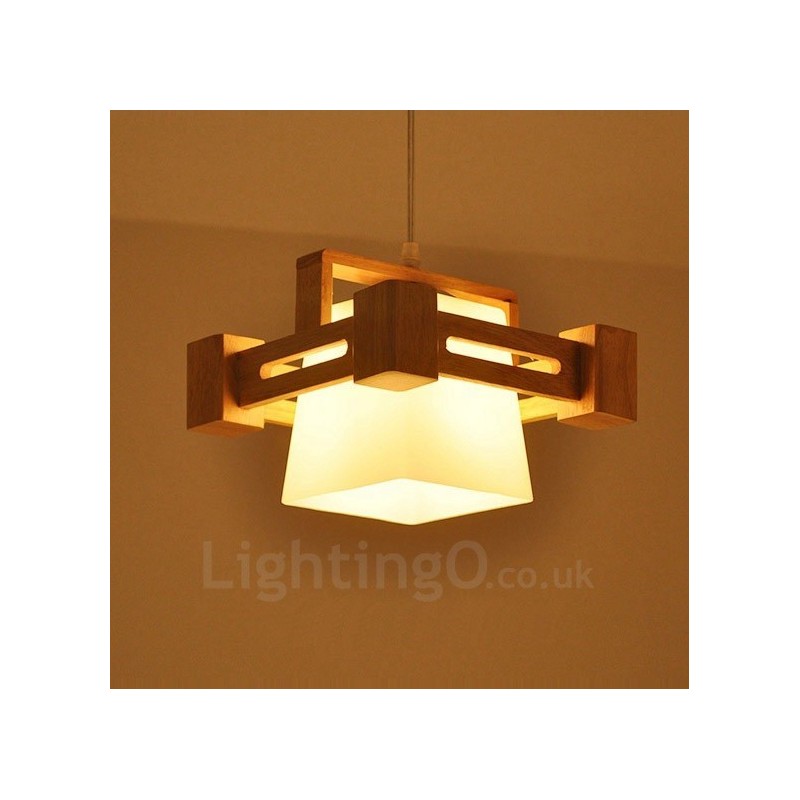 1 lampada a sospensione moderna nordica in legno chiaro con paralume in tessuto 22 x 16,5 cm