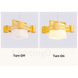 1 lampada a sospensione moderna nordica in legno chiaro con paralume in tessuto 22 x 16,5 cm