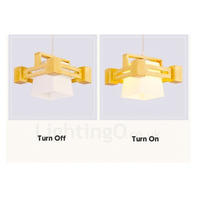 1 lampada a sospensione moderna nordica in legno chiaro con paralume in tessuto 22 x 16,5 cm