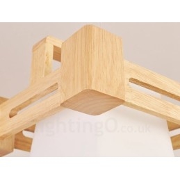 1 lampada a sospensione moderna nordica in legno chiaro con paralume in tessuto 22 x 16,5 cm