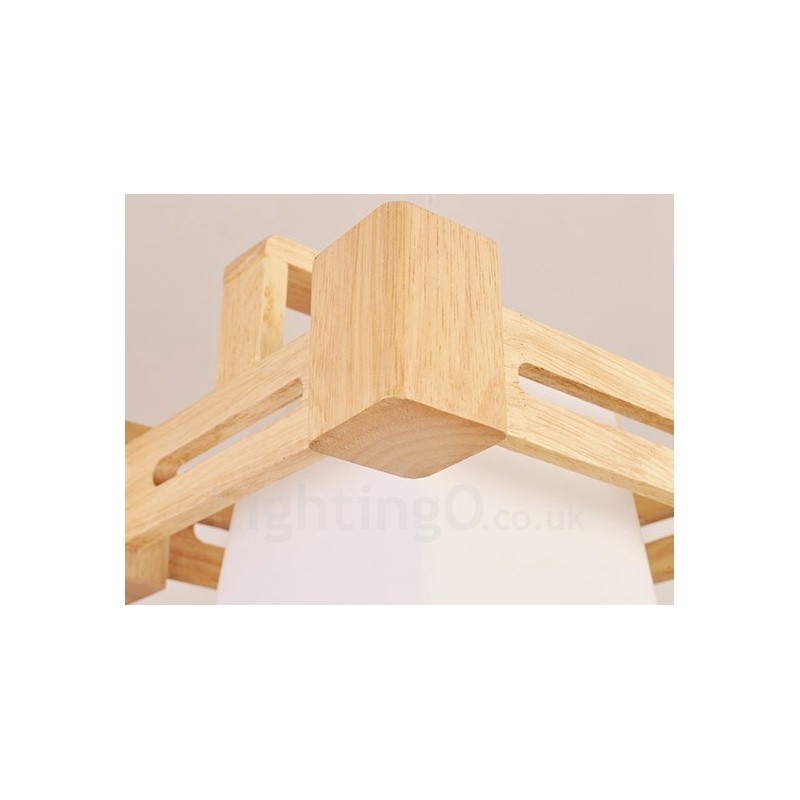 1 lampada a sospensione moderna nordica in legno chiaro con paralume in tessuto 22 x 16,5 cm