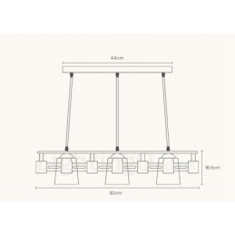 Lampada a sospensione nordica moderna in legno chiaro con paralume in tessuto 82 x 16,5 cm