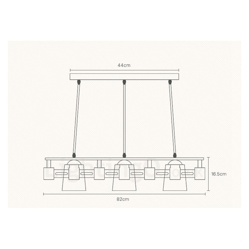 Lampada a sospensione nordica moderna in legno chiaro con paralume in tessuto 82 x 16,5 cm