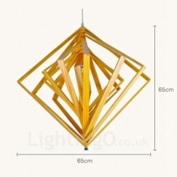 1 lampada a sospensione moderna nordica in legno chiaro con paralume in legno 65 x 65 cm