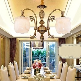 Lampadario in marmo e rame stile americano