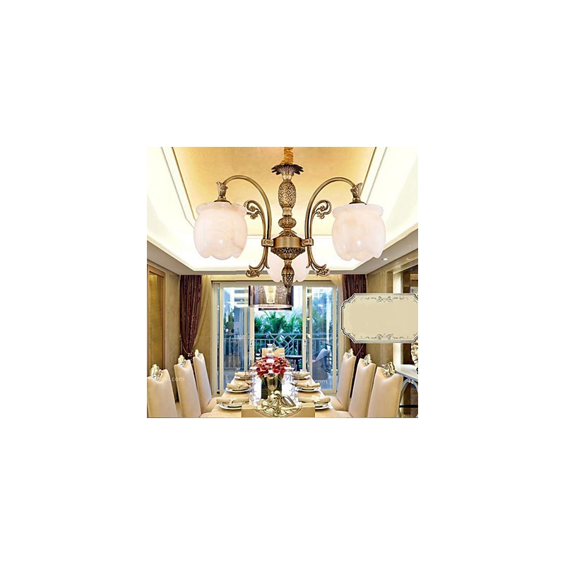 Lampadario in marmo e rame stile americano